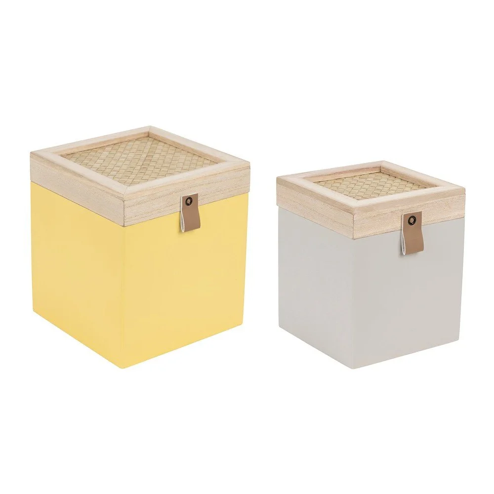 Dekorativní slaměné úložné boxy s víkem v sadě 2 ks Beezz – Jardin d'Ulysse v:1508618