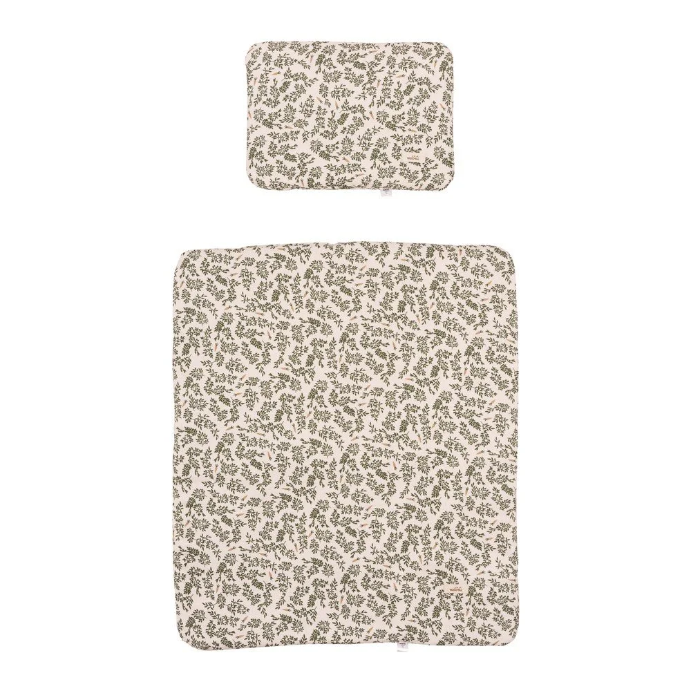 Zeleno-krémová souprava do postýlky Green Floral – Malomi Kids v:1589052