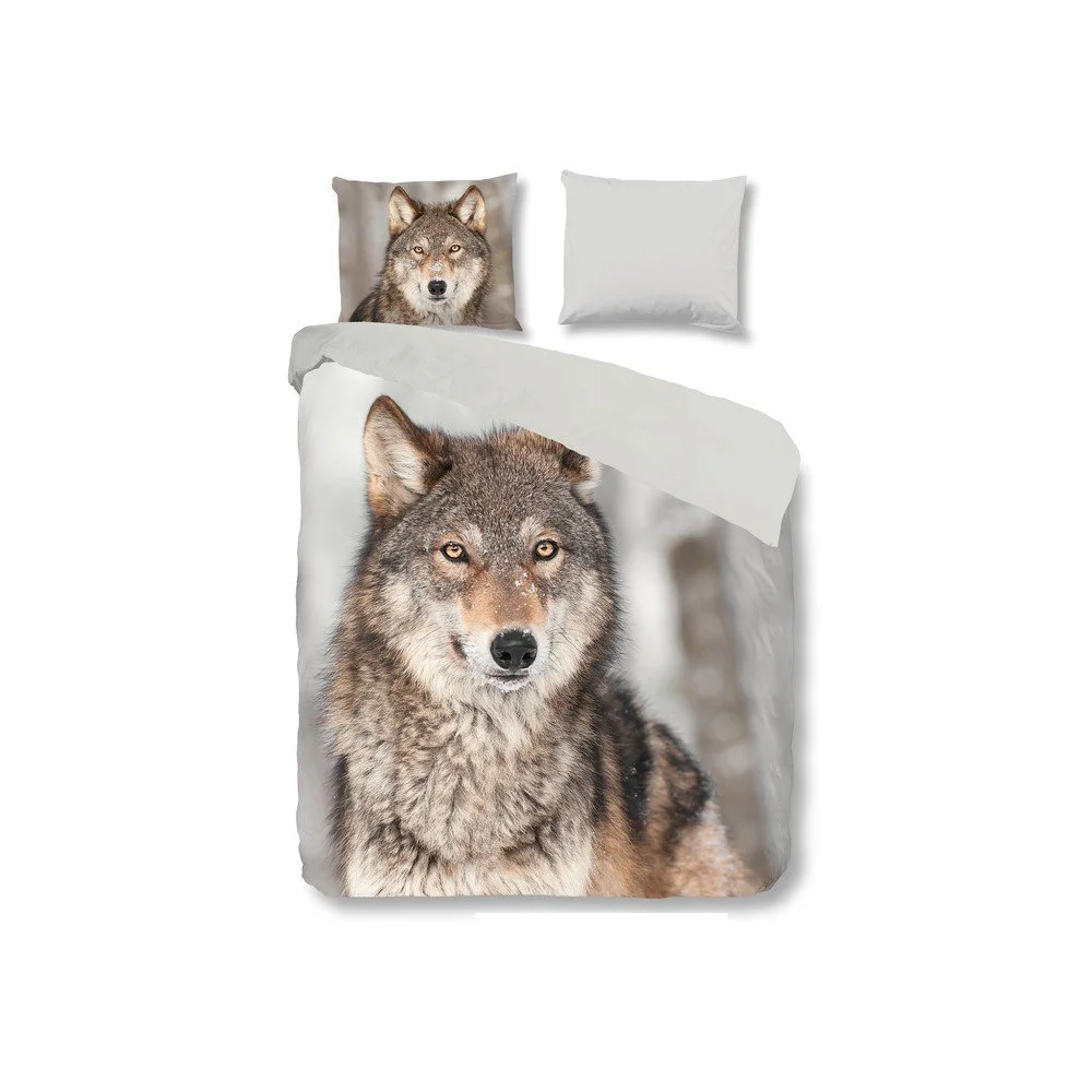 Bavlněné povlečení na jednolůžko Good Morning Wolf, 140 x 200 cm v:719318