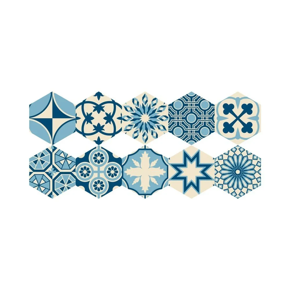 Sada 10 samolepek na podlahu Ambiance Floor Stickers Hexagons Anéma, 40 x 90 cm v:1204768