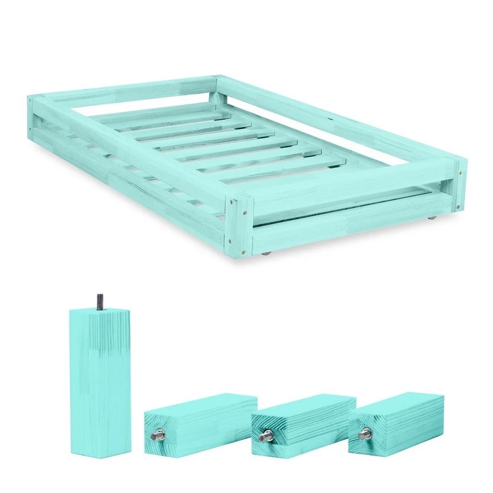 Set modré zásuvky pod postel a 4 prodloužených nohou Benlemi, pro postel 90 x 180 cm v:1118352