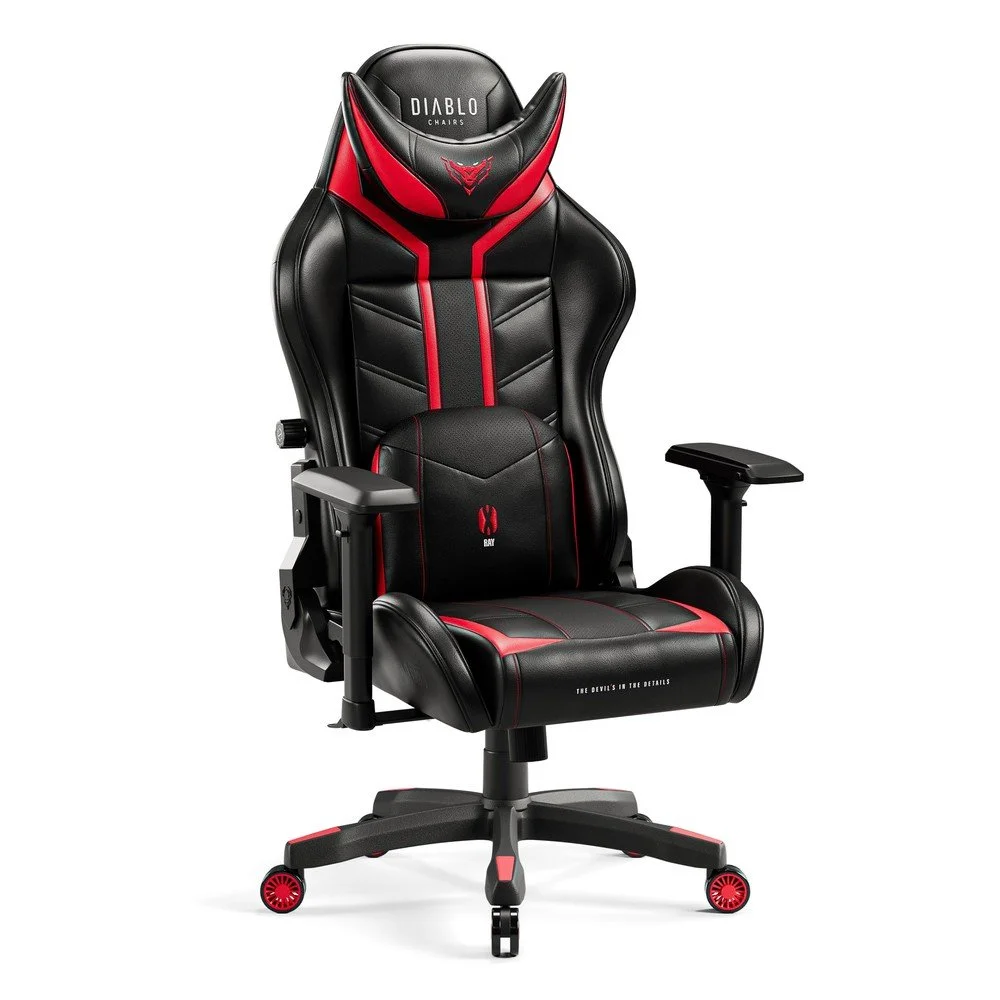 Černá herní židle z imitace kůže X-Ray 2.0 – Diablo Chairs v:1710862