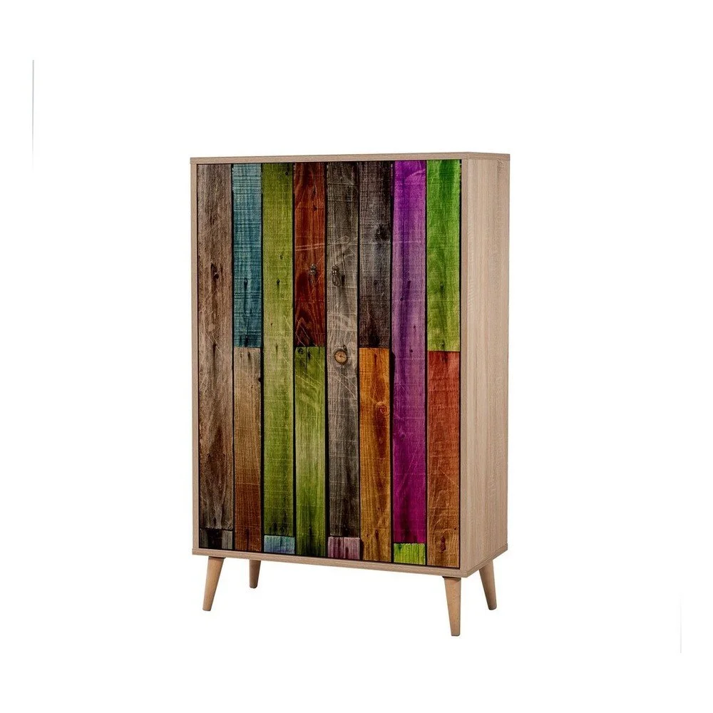 Dřevěná skříň Ananias Rainbow, výška 127 cm v:1234646