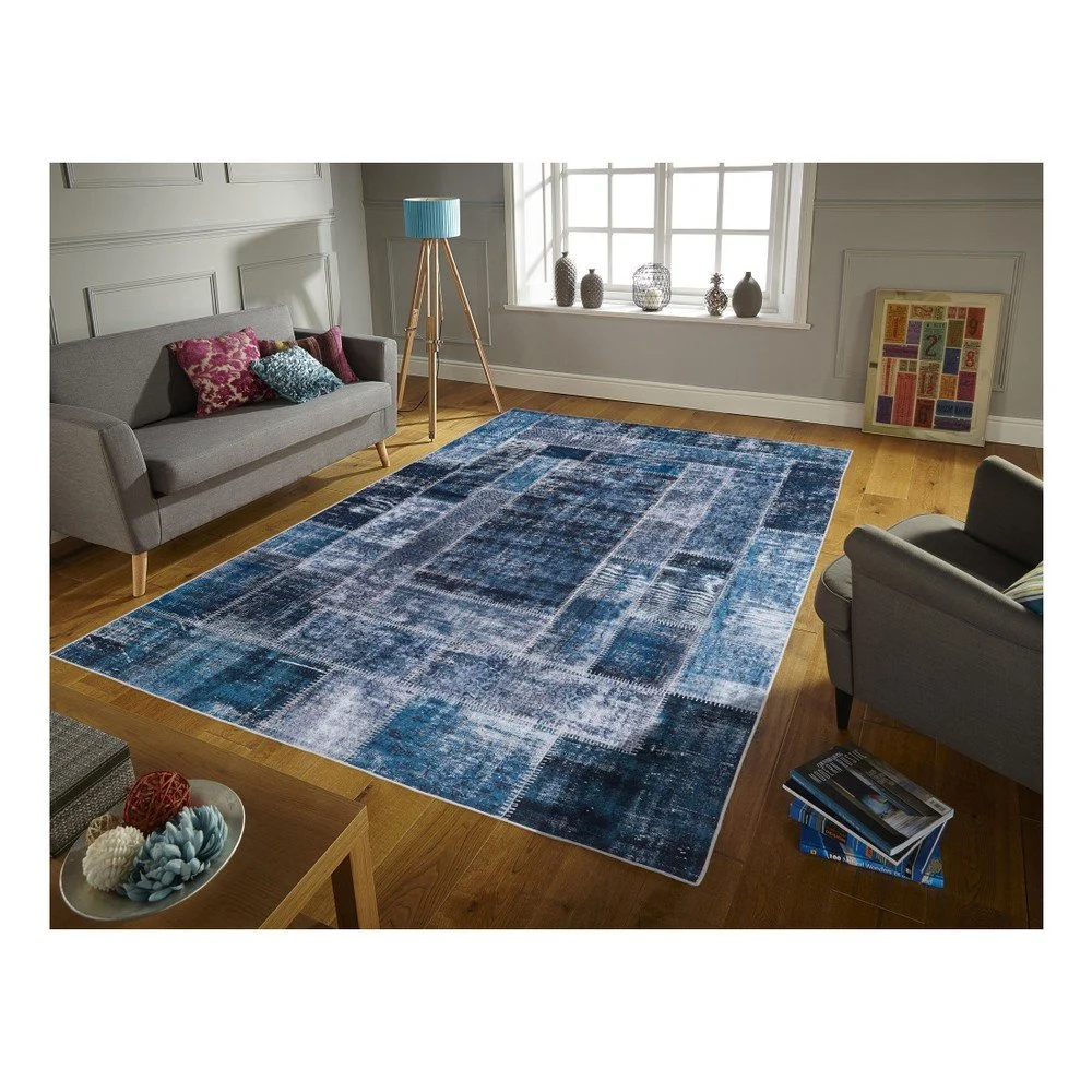 Modrý koberec odolný proti skvrnám Webtappeti Montage, 120 x 180 cm v:1058382