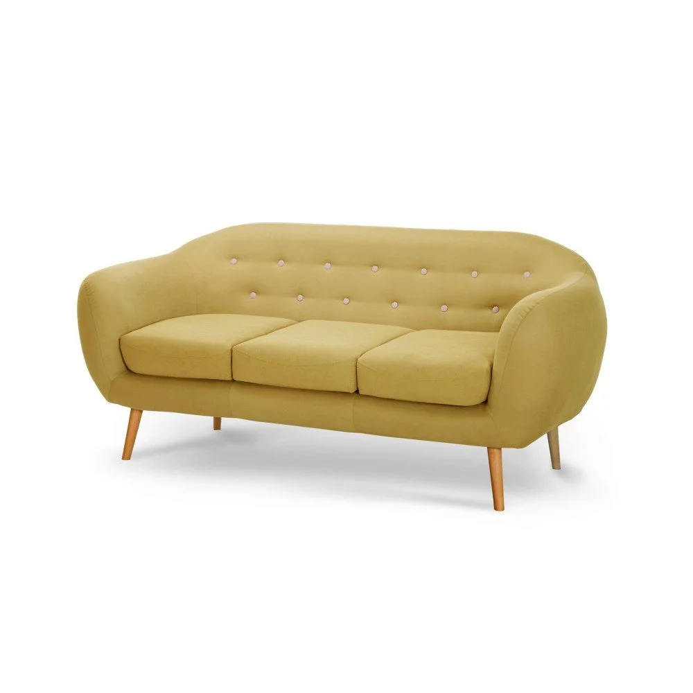 Tmavě žlutá trojmístná pohovka Scandi by Stella Cadente Maison Constellation v:1068584