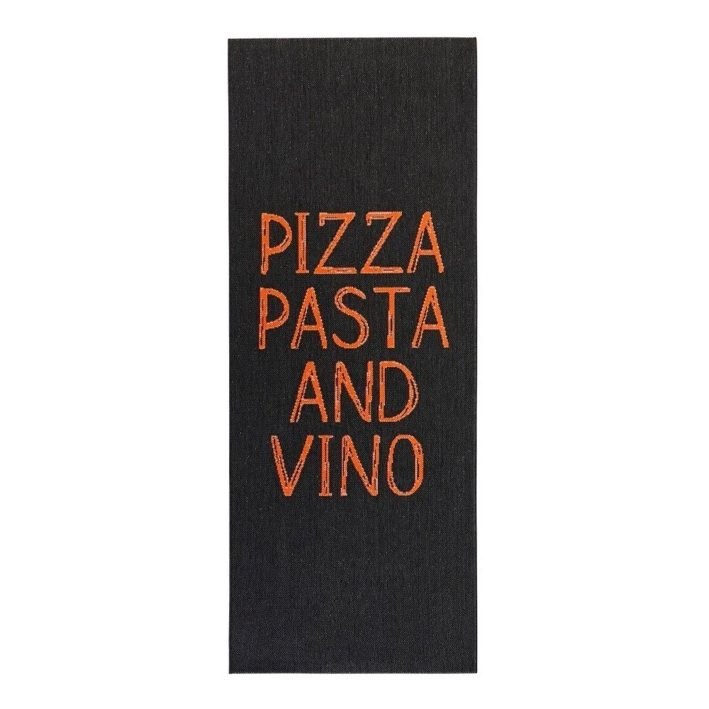 Černý kuchyňský běhoun Hanse Home Pizza Pasta and Vino, 80 x 200 cm v:925304