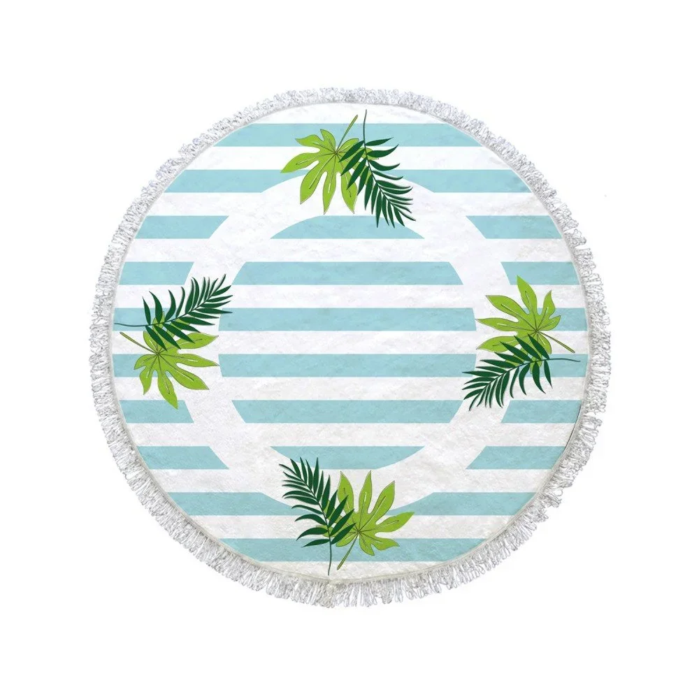 Kruhová osuška Blue Palm, ⌀ 105 cm v:825208