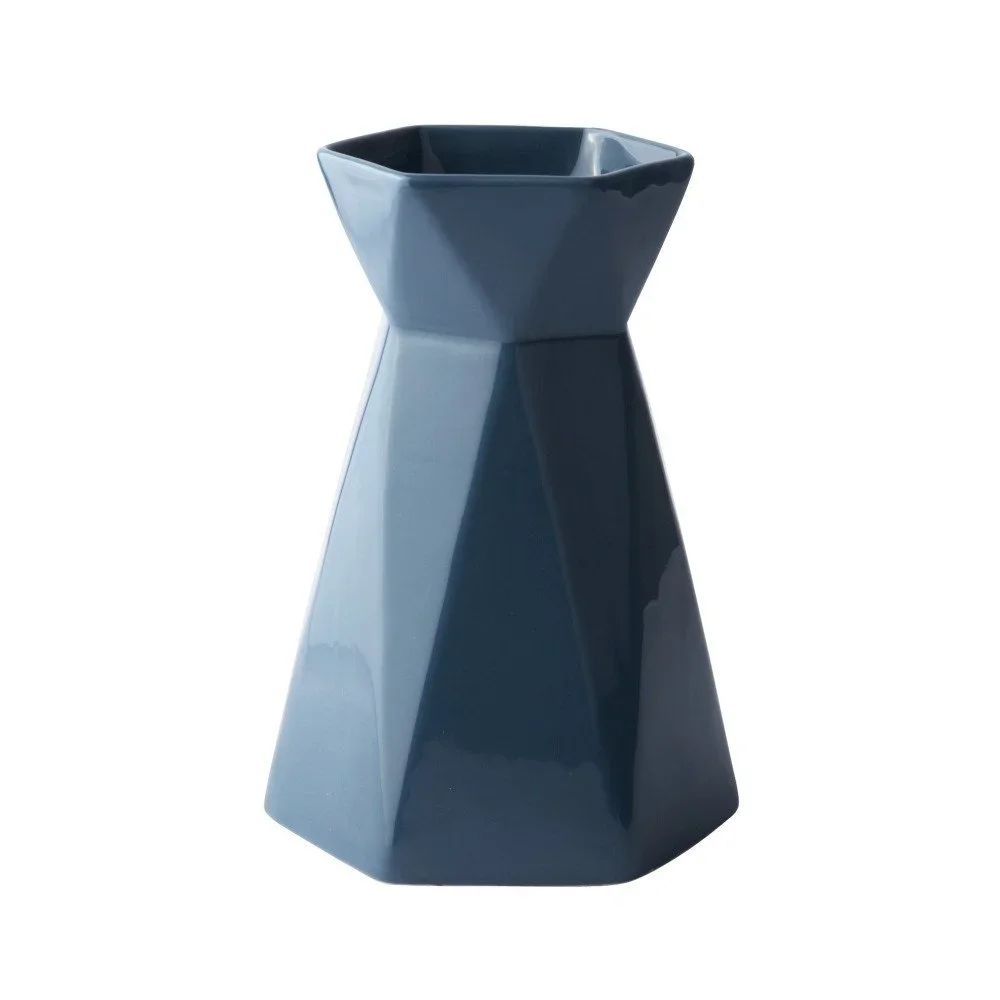 Váza KJ Collection Geometrico Blue, 18 cm v:721424