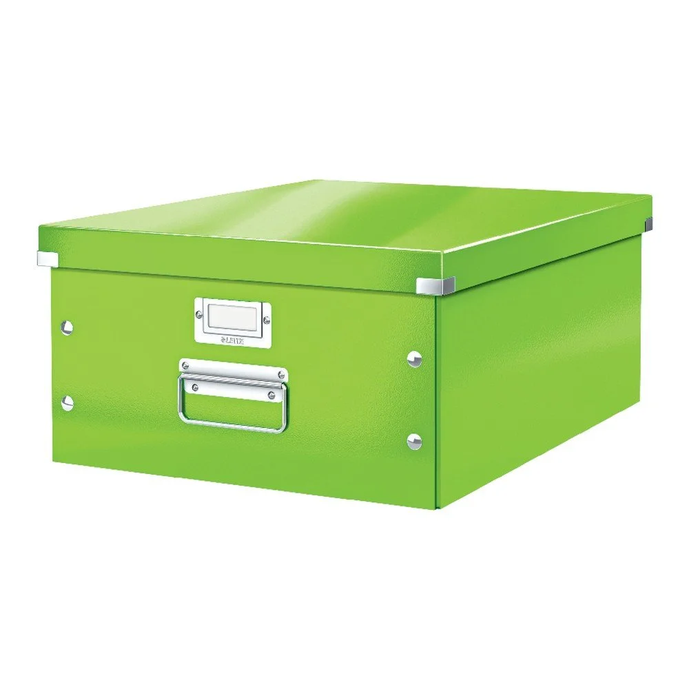 Zelený kartonový úložný box s víkem 37x48x20 cm Click&Store – Leitz v:1369747