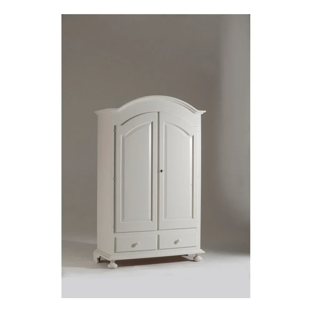 Bílá dřevěná dvoudveřová šatní skříň Castagnetti Top v:845008