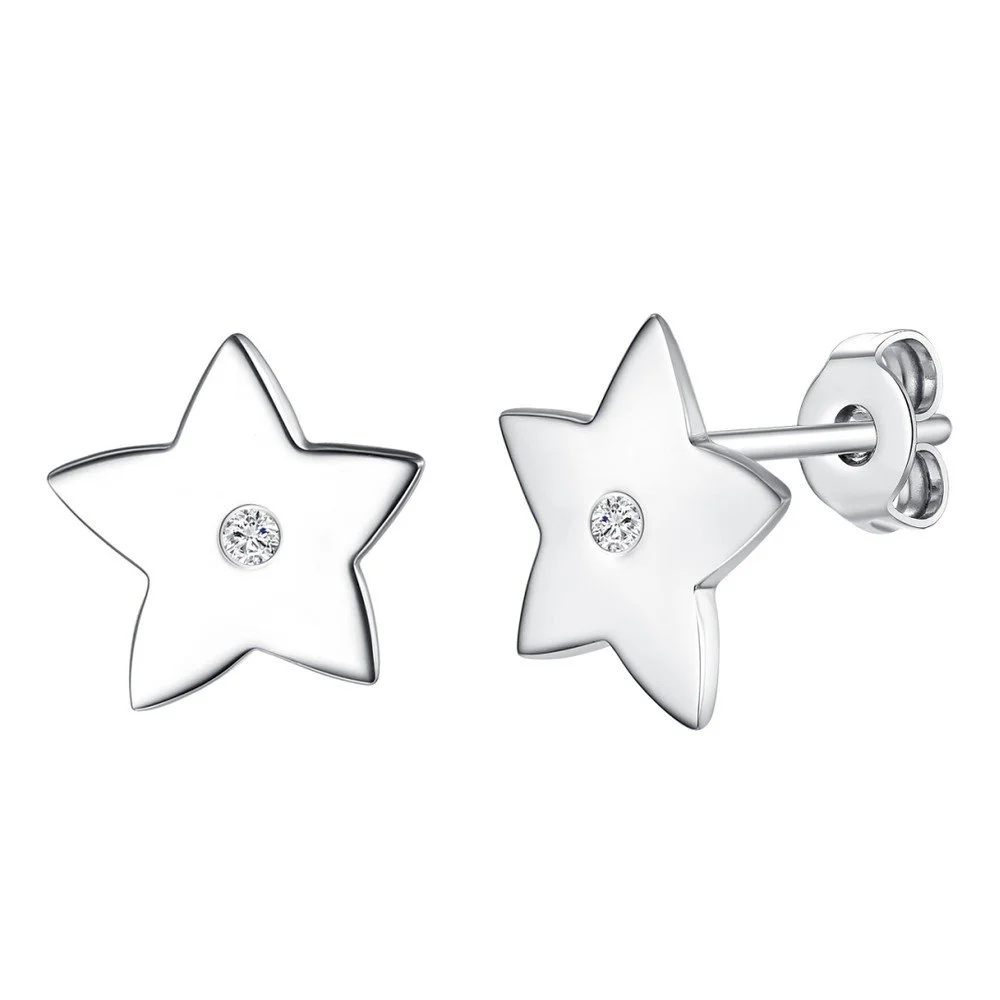 Stříbrné náušnice s pravým diamantem Tess Diamonds Catalin v:910824