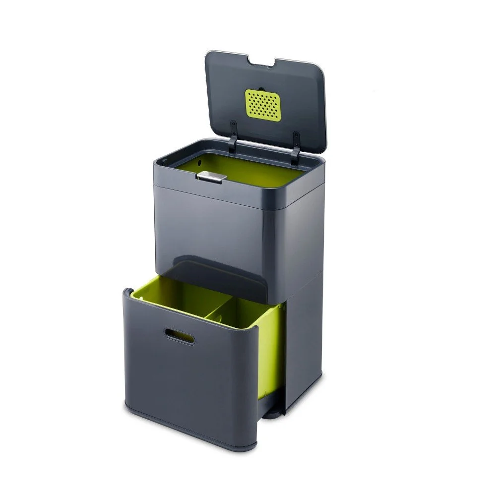 Šedý koš na tříděný odpad Joseph Joseph IntelligentWaste Totem 48 v:848668