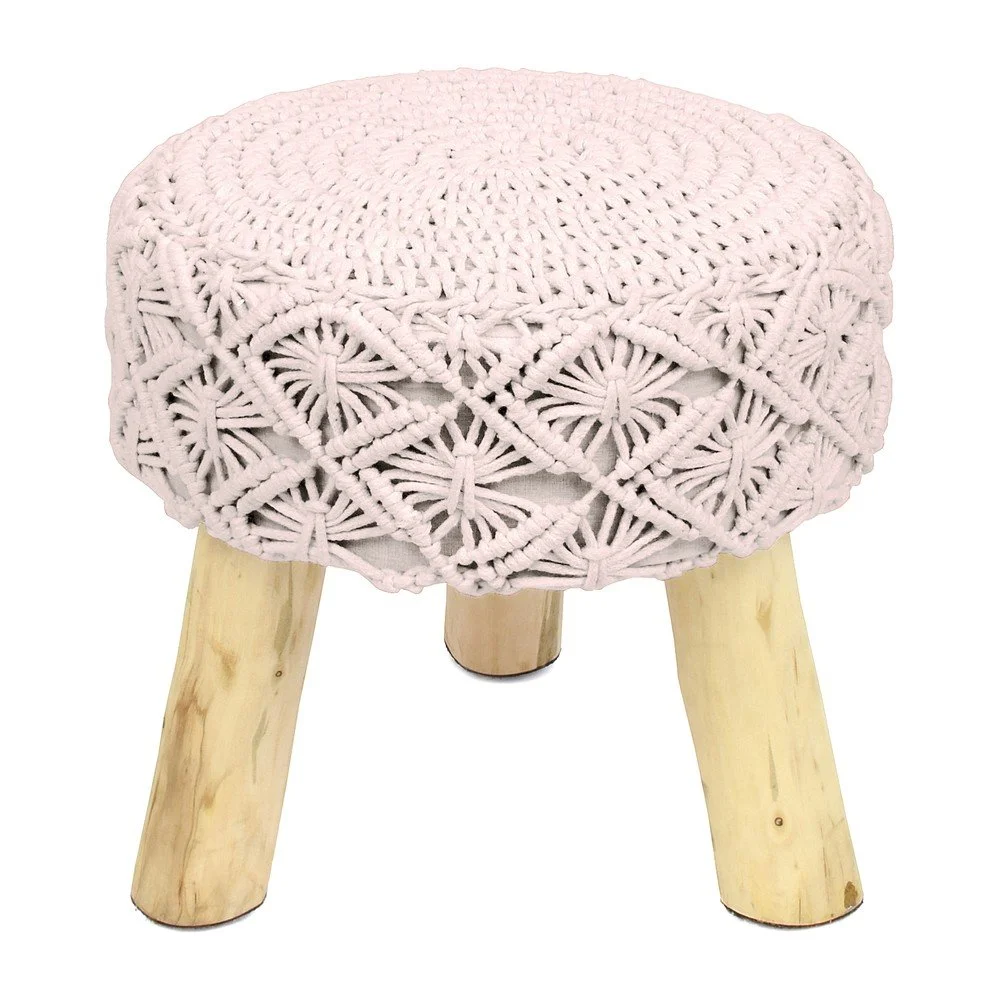 Světle růžová taburetka HF Living Tricot, Ø 40 cm v:692462