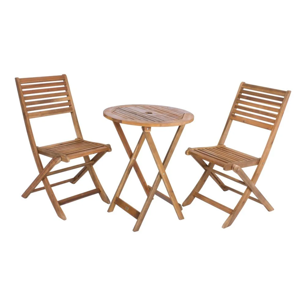 Zahradní jídelní set z masivu akácie v přírodní barvě pro 2 Ibarra – Garden Pleasure v:1729680