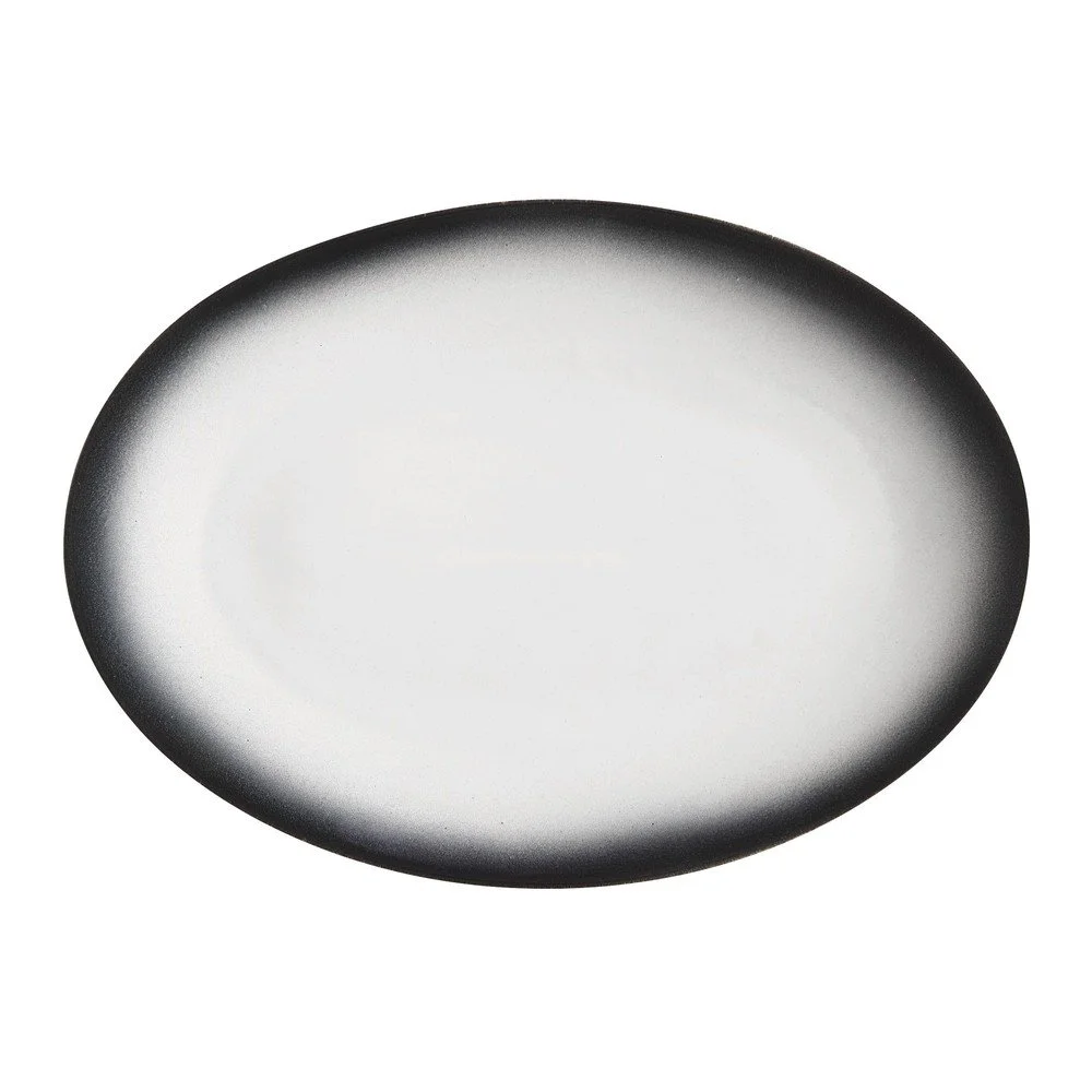 Bílo-černý keramický oválný talíř Maxwell & Williams Caviar, 35 x 25 cm v:1422401