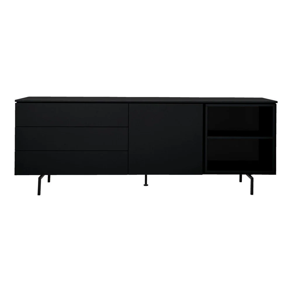 Černá nízká komoda 210x76 cm Plain – Tenzo v:1611826