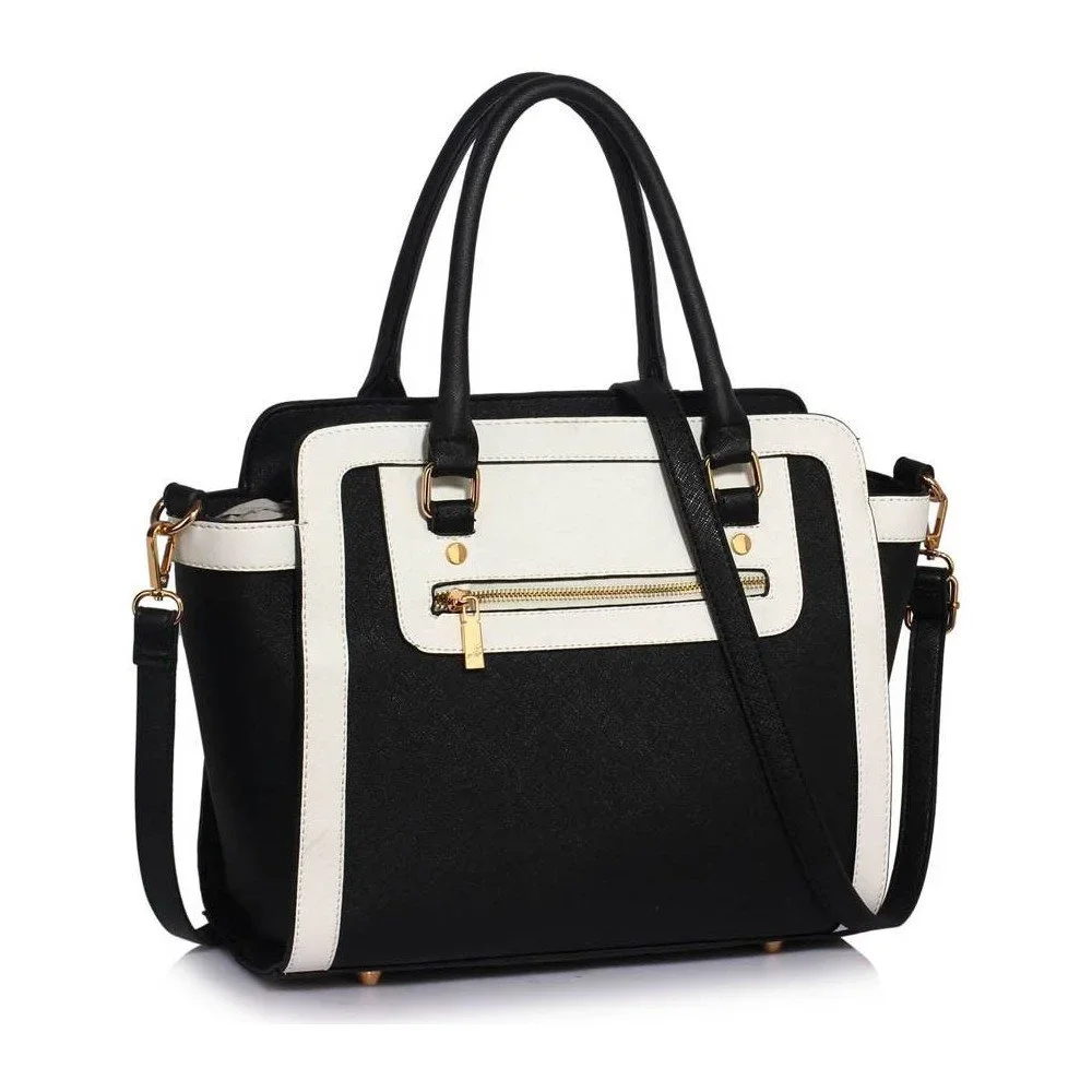 Černobílá kabelka L&S Bags Trianon v:773460