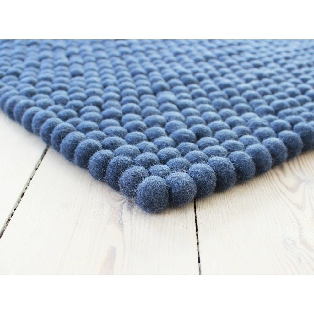 Modrý kuličkový vlněný koberec Wooldot Ball Rugs, 100 x 150 cm v:1340977