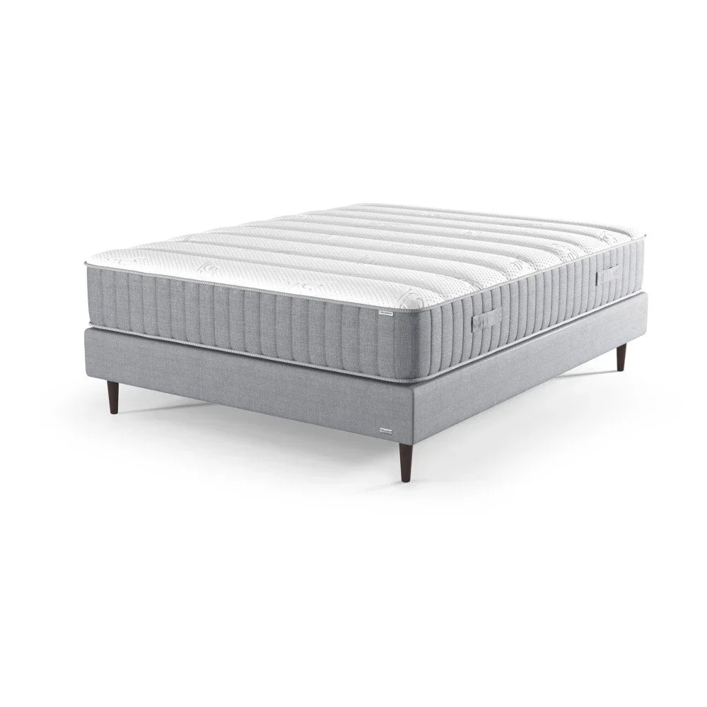 Šedá boxspring postel s matrací z latexové pěny Ted Lapidus Maison JASPE, 160 x 200 cm v:1074448