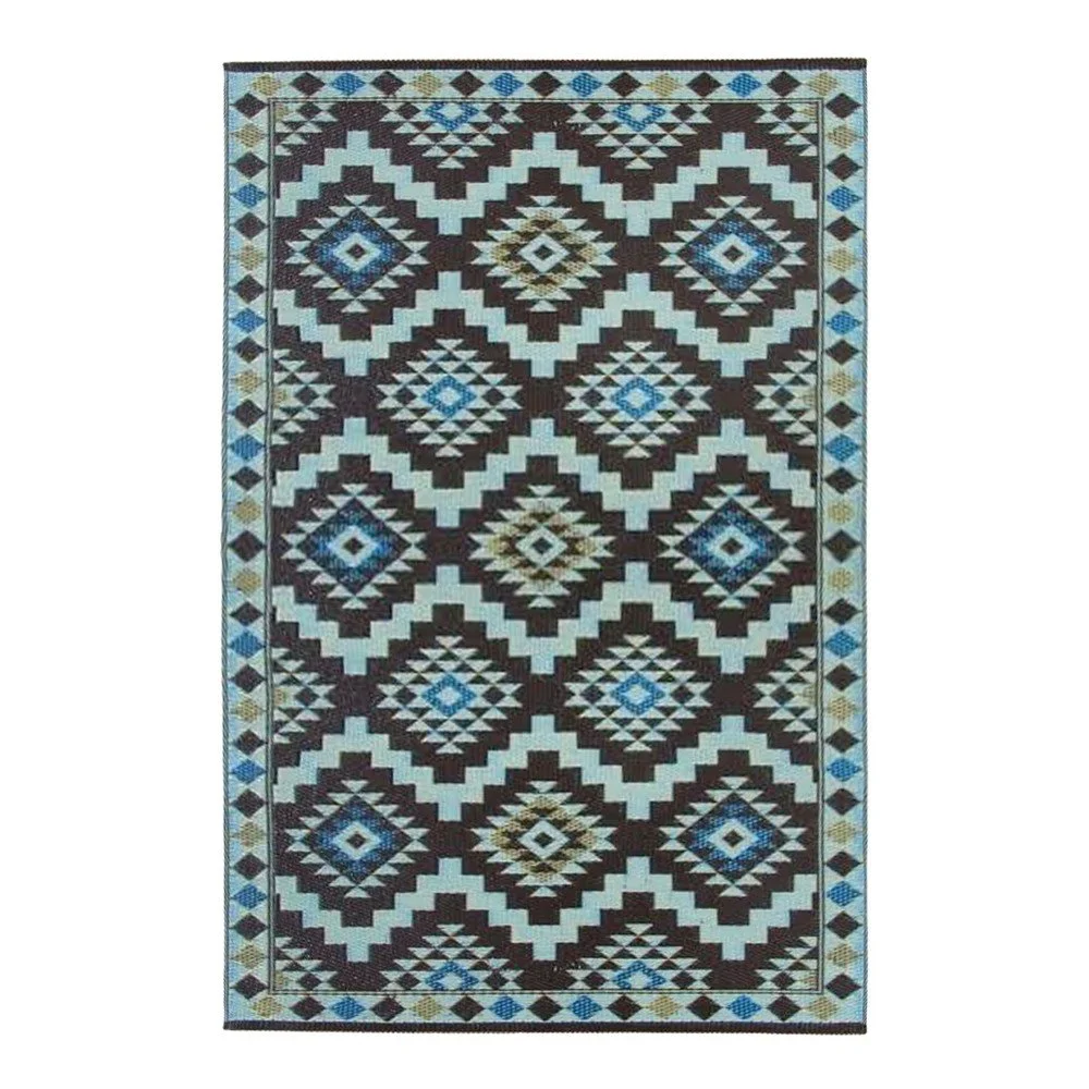 Modro-hnědý oboustranný koberec vhodný i do exteriéru Green Decore Regal, 120 x 180 cm v:853390