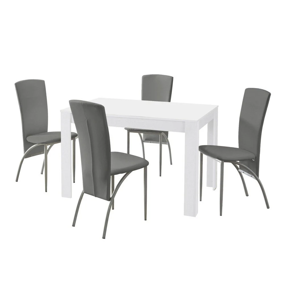 Set jídelního stolu a 4 šedých jídelních židlí Støraa Lori Nevada White Light Grey v:1043636