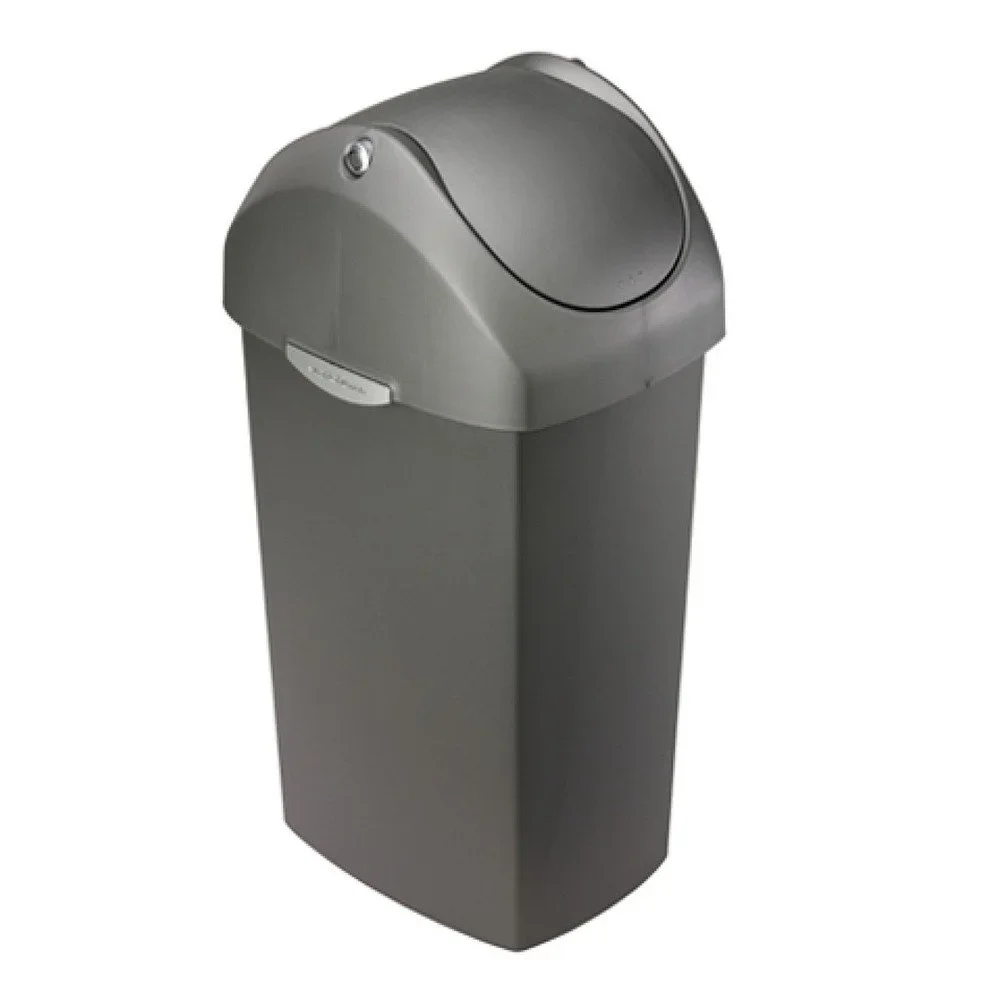 Šedý odpadkový koš s houpacím víkem simplehuman Coal, 60 l v:716706