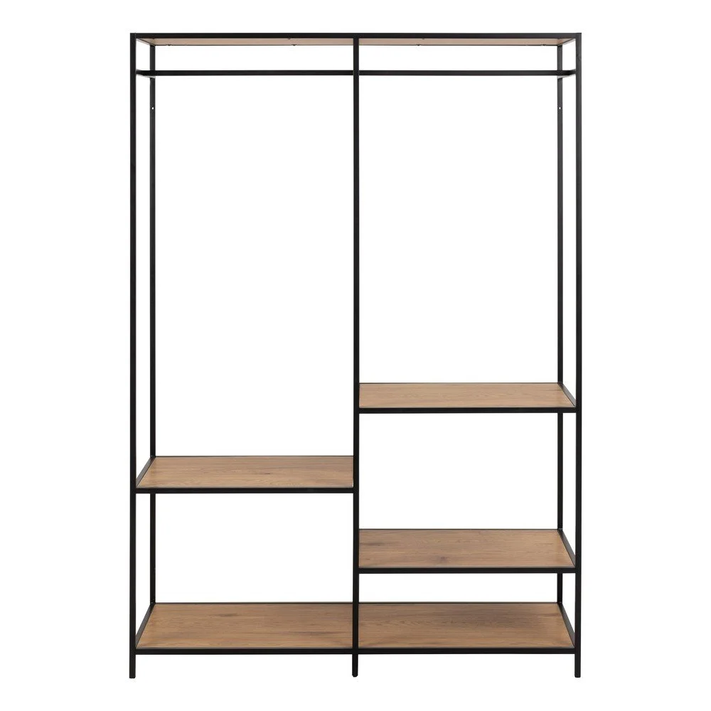 Otevřená šatní skříň v dekoru dubu v přírodní barvě 122x174 cm Seaford – Actona v:1570284