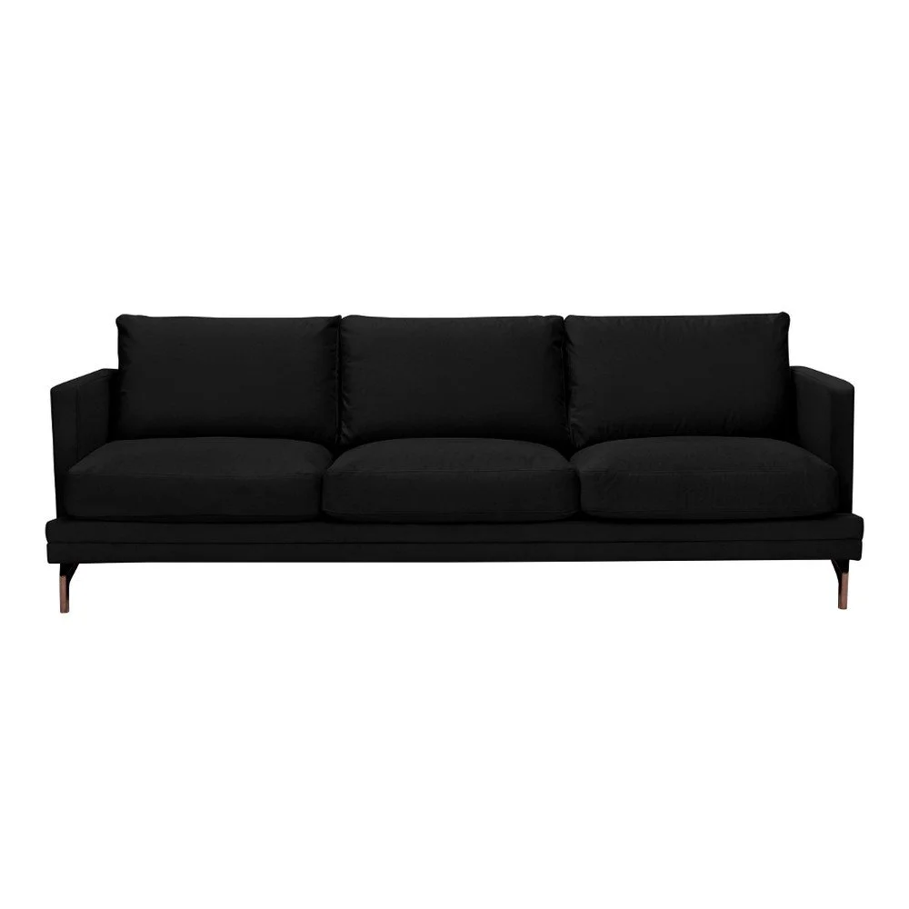 Černá trojmístná pohovka s podnožím ve zlaté barvě Windsor & Co Sofas Jupiter v:1070122