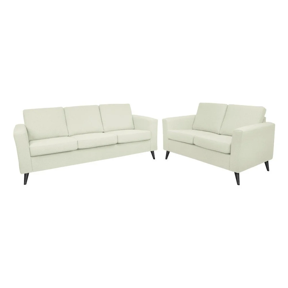 Sada béžové dvoumístné a trojmístné pohovky s černými nohami Helga Interiors Alex v:869406