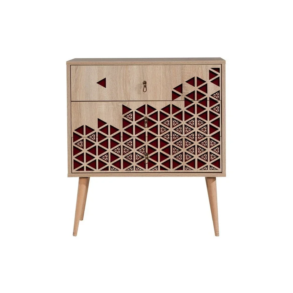 Komoda se 3 zásuvkami Trio Red, 80 x 90 cm v:1284536