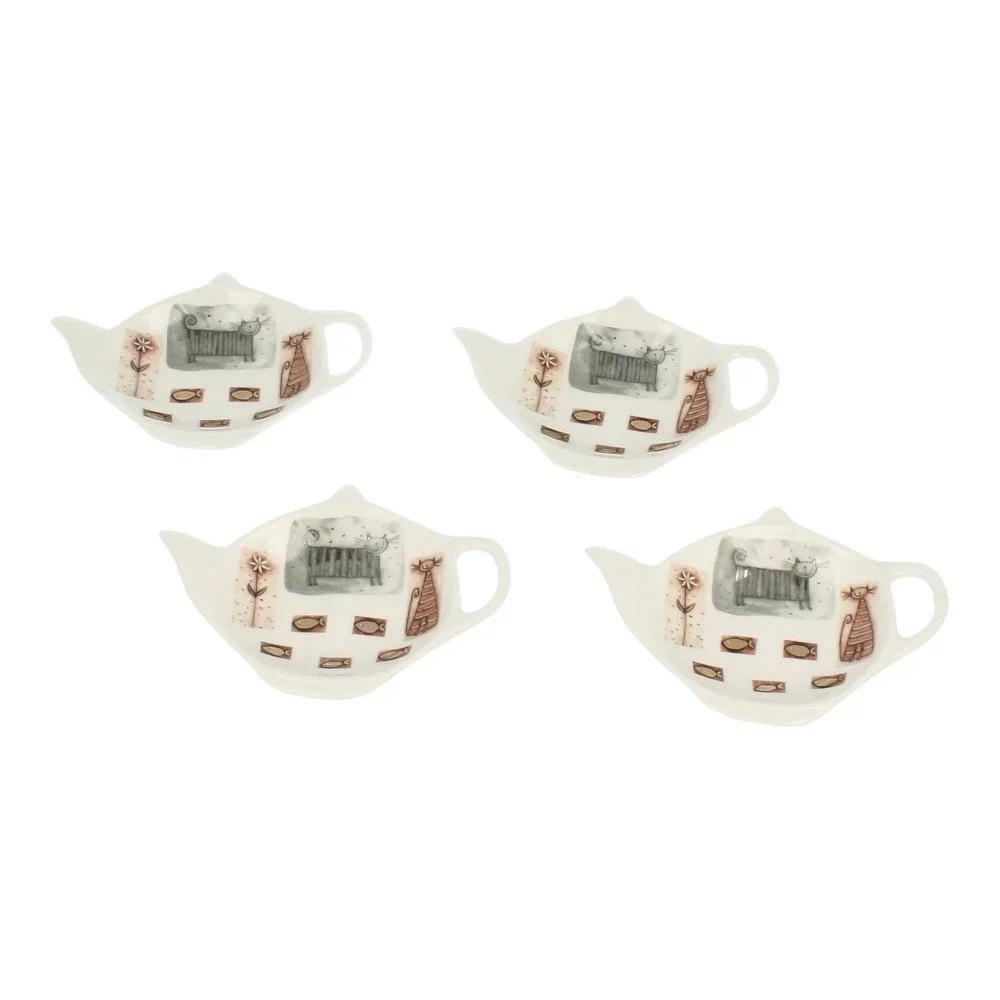 Sada 4 porcelánových tácků na čajové sáčky Duo Gift Kotty v:1004578