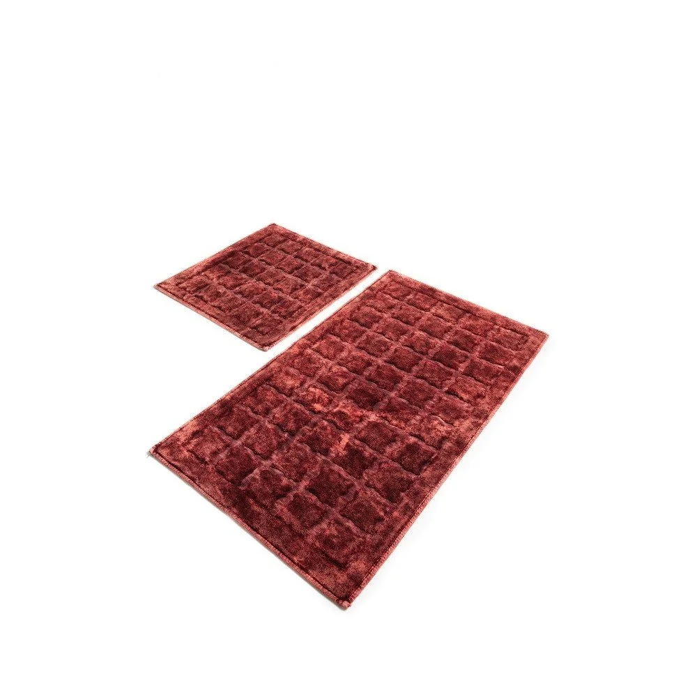 Sada 2 červených bavlněných koupelnových předložek Confetti Bathmats Jean Dusty Rose v:1213236