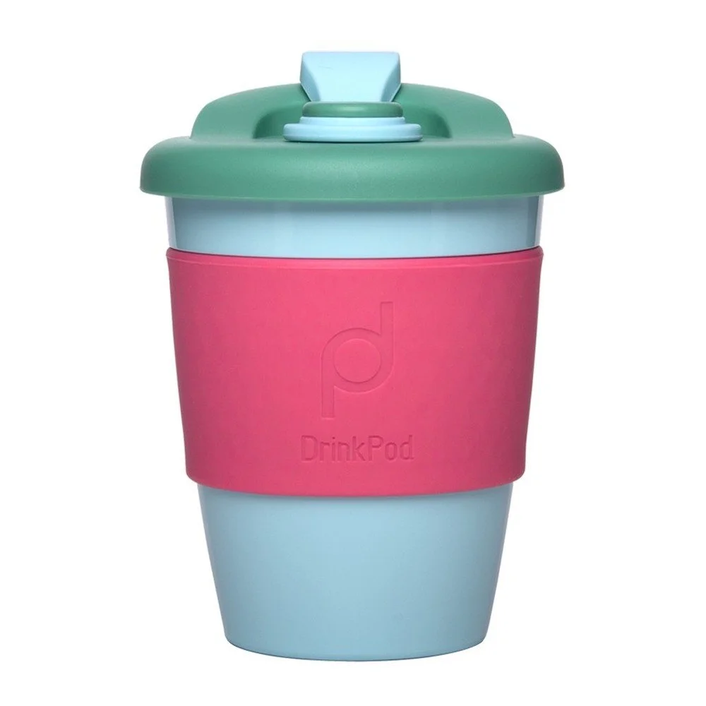 Růžovo-tmavozelený cestovní hrnek na kávu Pioneer Drink Pod Cofee, 340 ml v:1329590