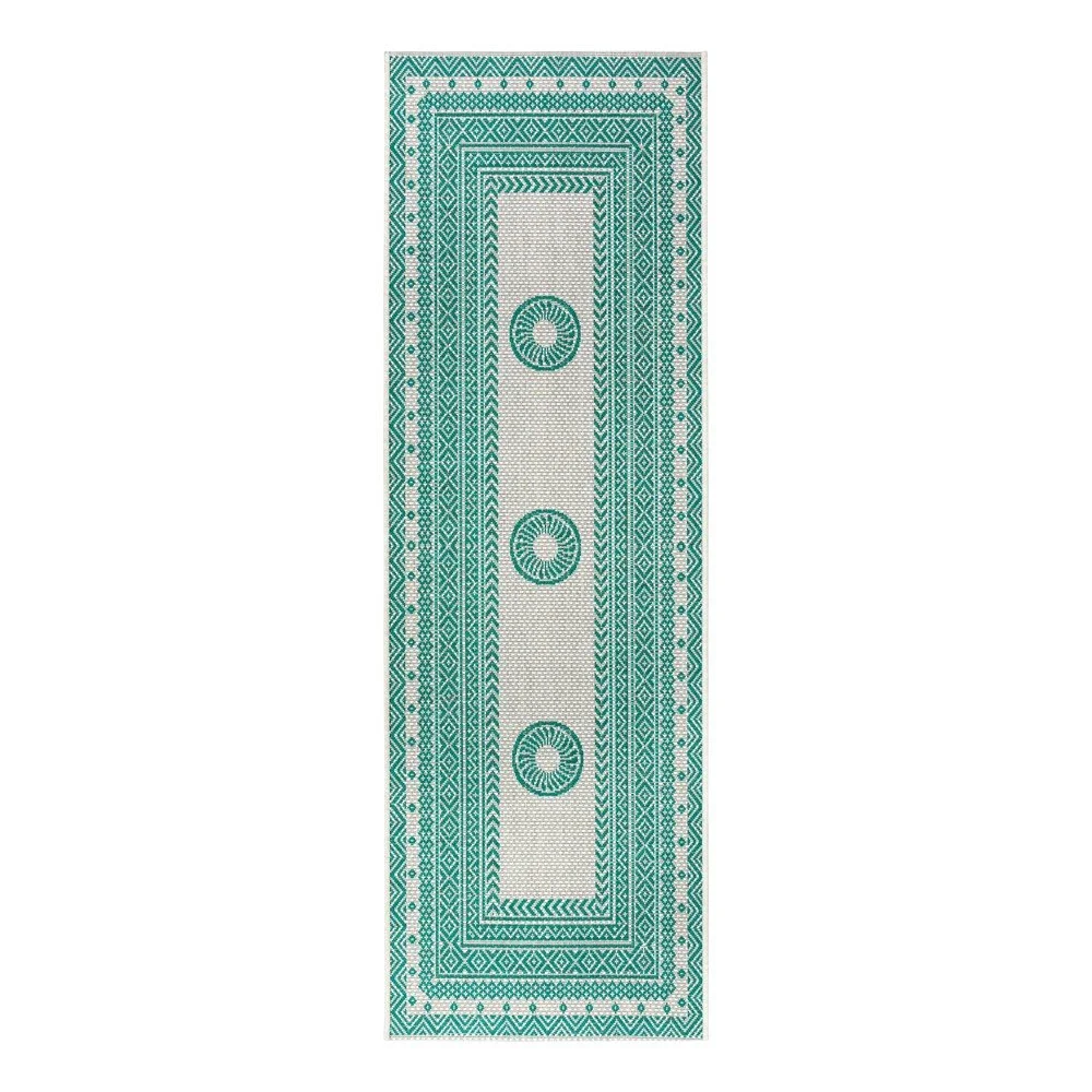 Zeleno-béžový venkovní běhoun NORTHRUGS Elegant, 70 x 200 cm v:1425063