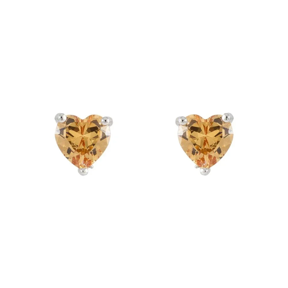 Náušnice s blým zlatem a s medově žlutým krystalem Swarovski Musaventura Miel v:1039458