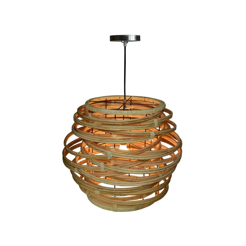 Závěsné ratanové svítidlo Bluebone Twister, Ø 60 cm v:793830
