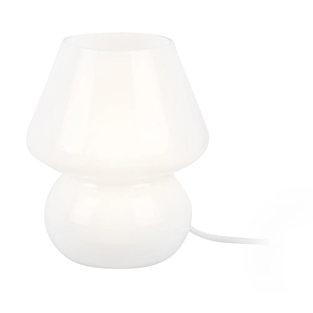 Bílá skleněná stolní lampa Leitmotiv Glass, výška 18 cm v:1424321