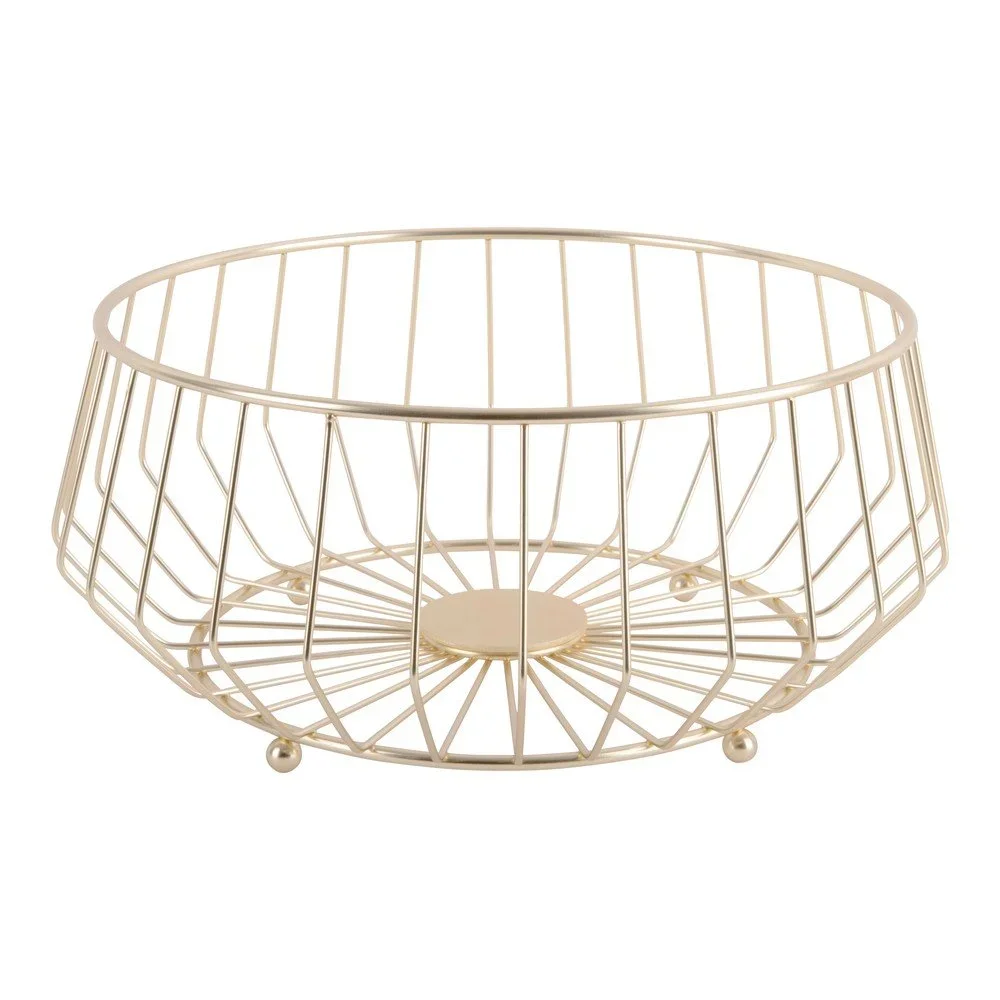 Kovový košík na ovoce ve zlaté barvě PT LIVING Linea, ø 30 cm v:1315578