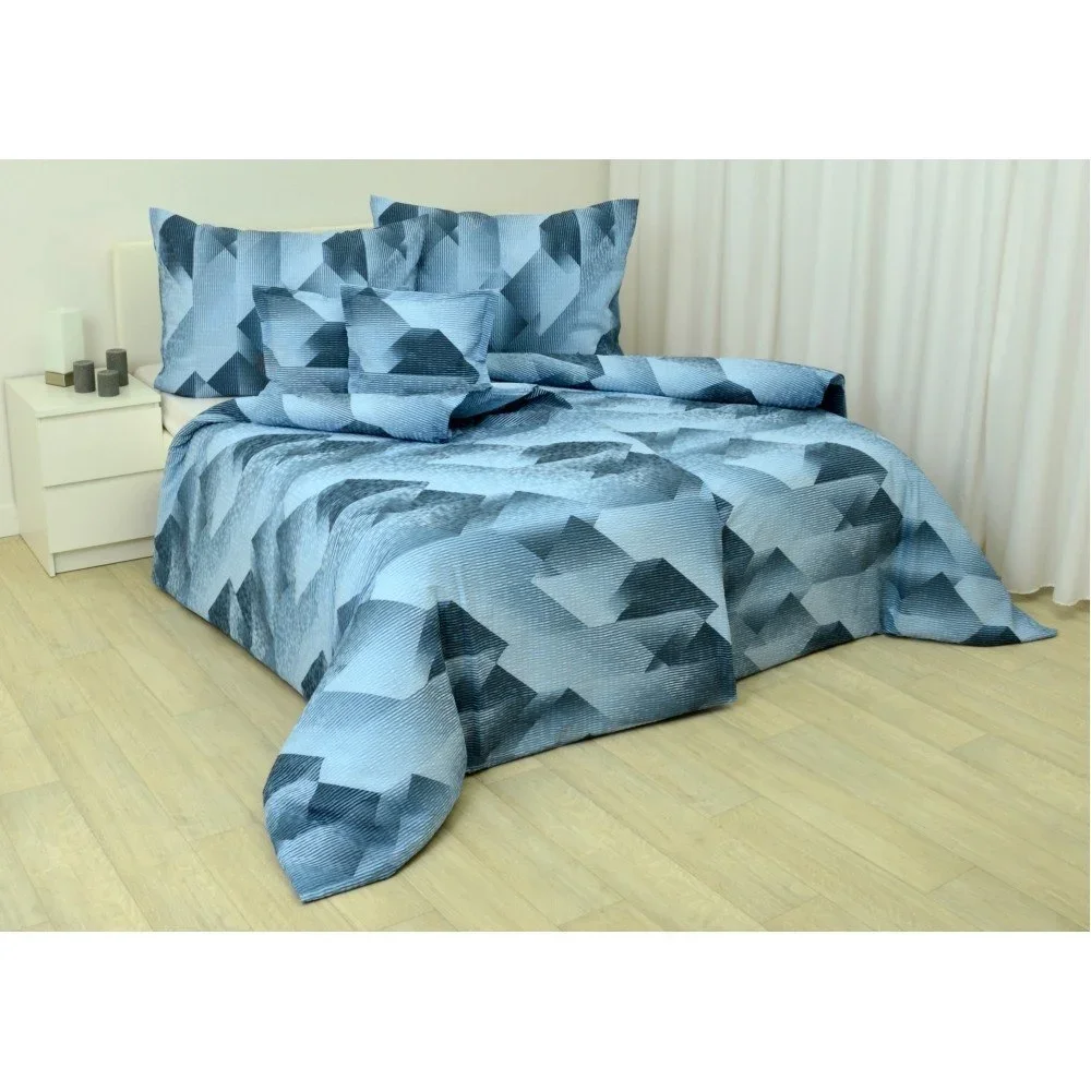 Modré krepové povlečení na jednolůžko 140x200 cm Iceberg v:1544780