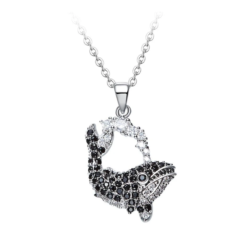 Náhrdelník s krystaly Swarovski Elements Crystals Whale v:1197806
