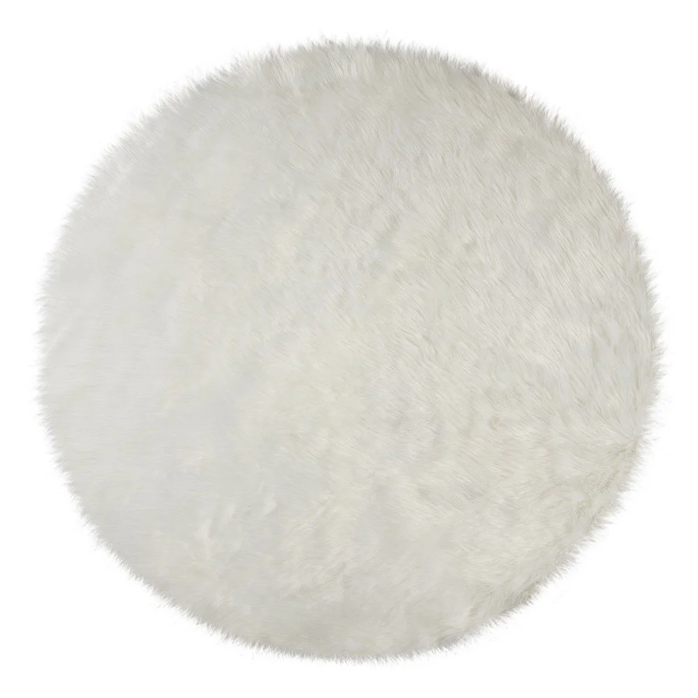 Bílý kulatý koberec ø 120 cm Sheepskin v:1366133