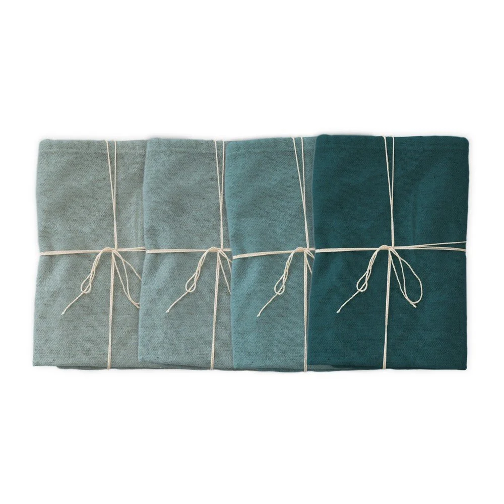 Sada 4 látkových ubrousků s příměsí lnu Really Nice Things Turquoise, 43 x 43 cm v:1339733