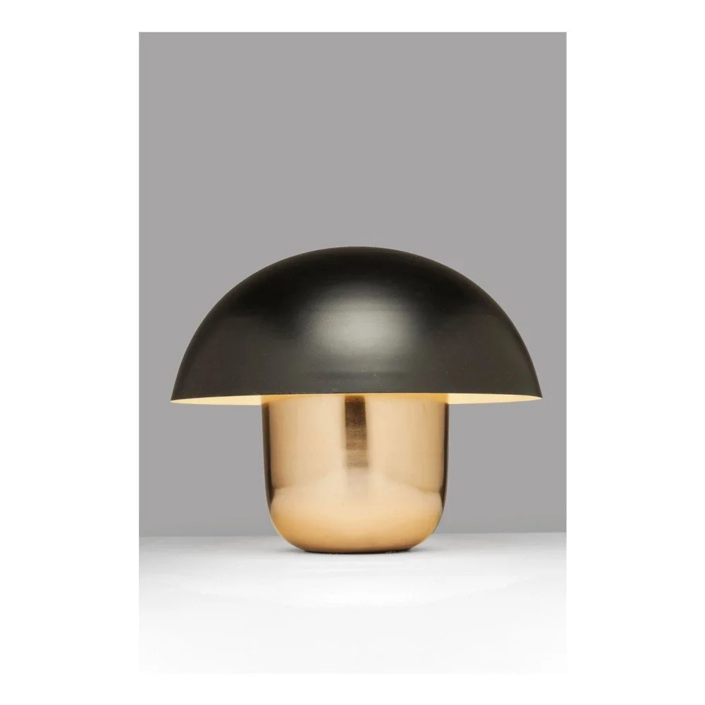 Stolní lampa ve zlaté barvě s černým stínítkem Kare Design Mushroom v:896666