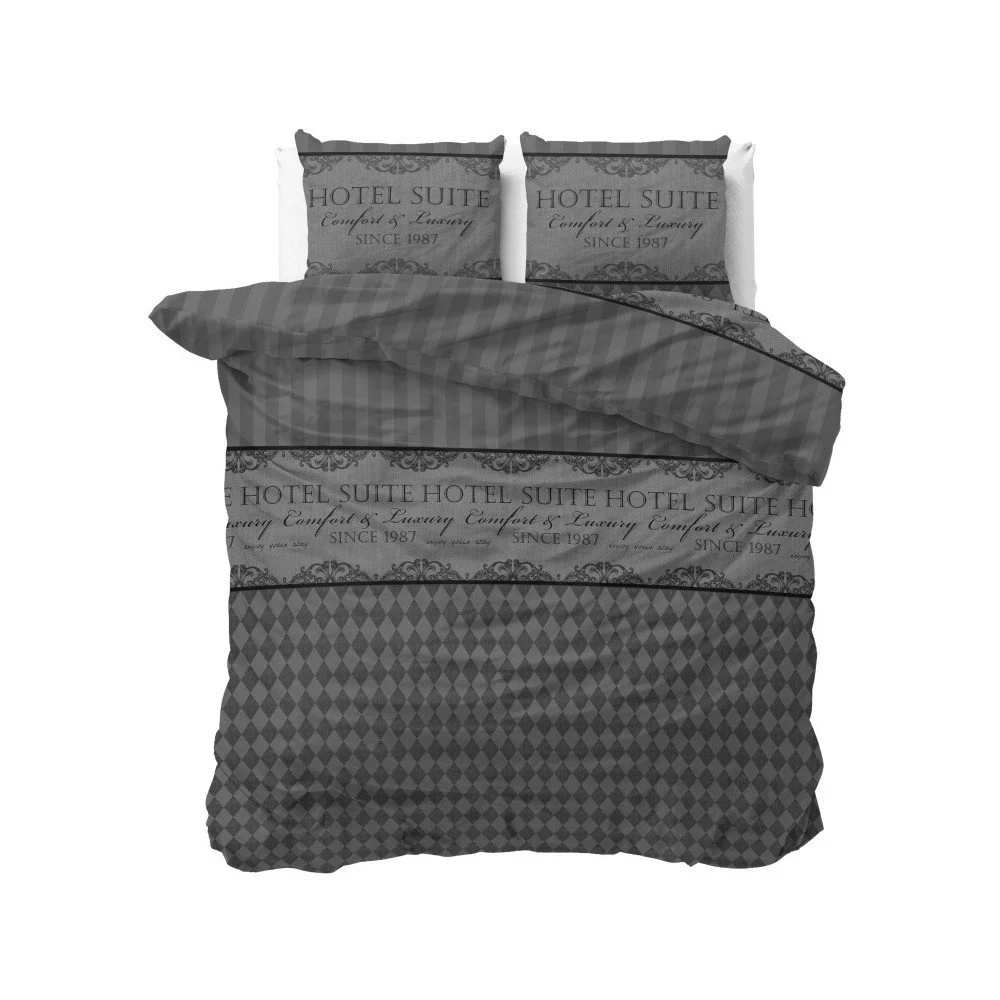 Šedé bavlněné povlečení na dvoulůžko Sleeptime Comfort Hotel, 240 x 220 cm v:1264256