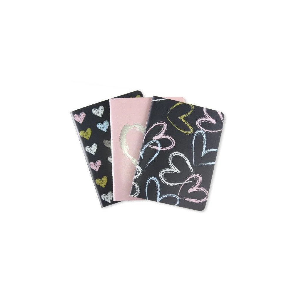 Sada 3 ks zápisníků Go Stationery Chalk Hearts v:707736