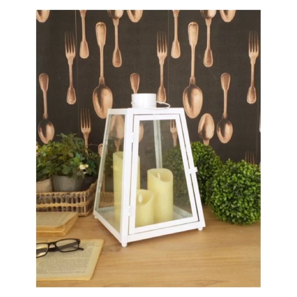 Bílá lucerna Orchidea Milano White Living, výška 40 cm v:1207070
