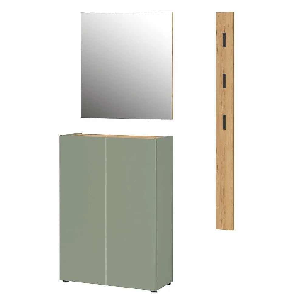 Šalvějově zelená předsíňová sestava v dekoru dubu 104x200x33 cm Alviano – Germania v:1739314