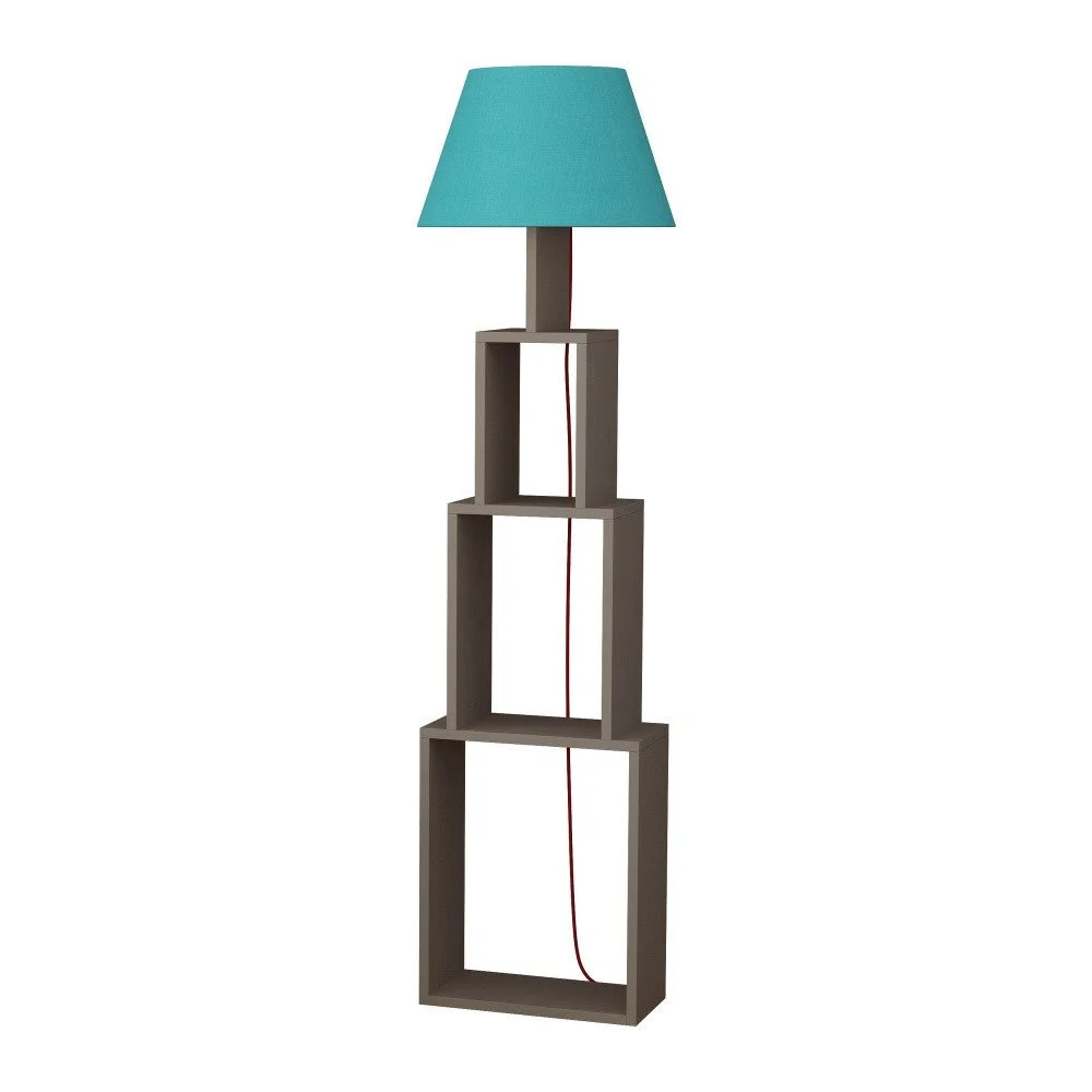 Volně stojící lampa se světle modrým stínítkem Homitis Tower v:1041604