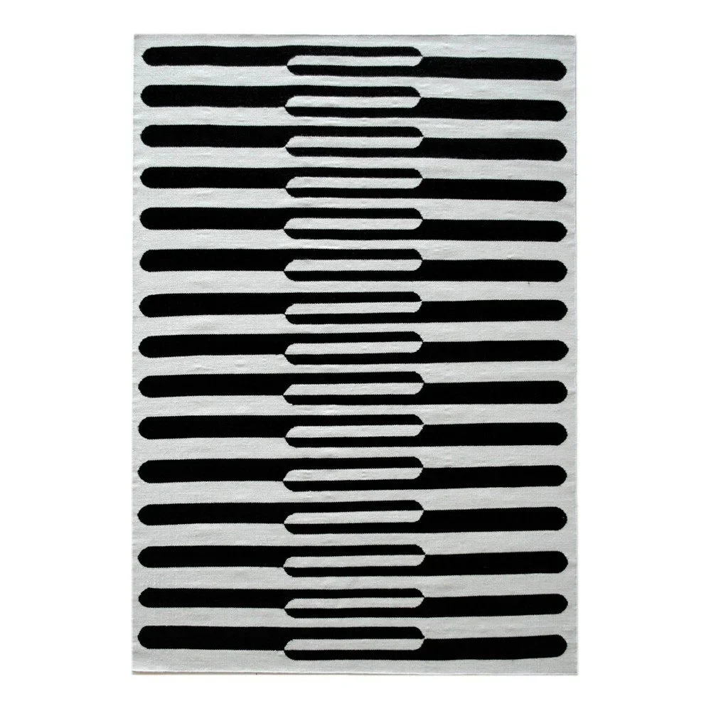 Černobílý ručně tkaný vlněný koberec Linie Design Urd, 50 x 80 cm v:927858