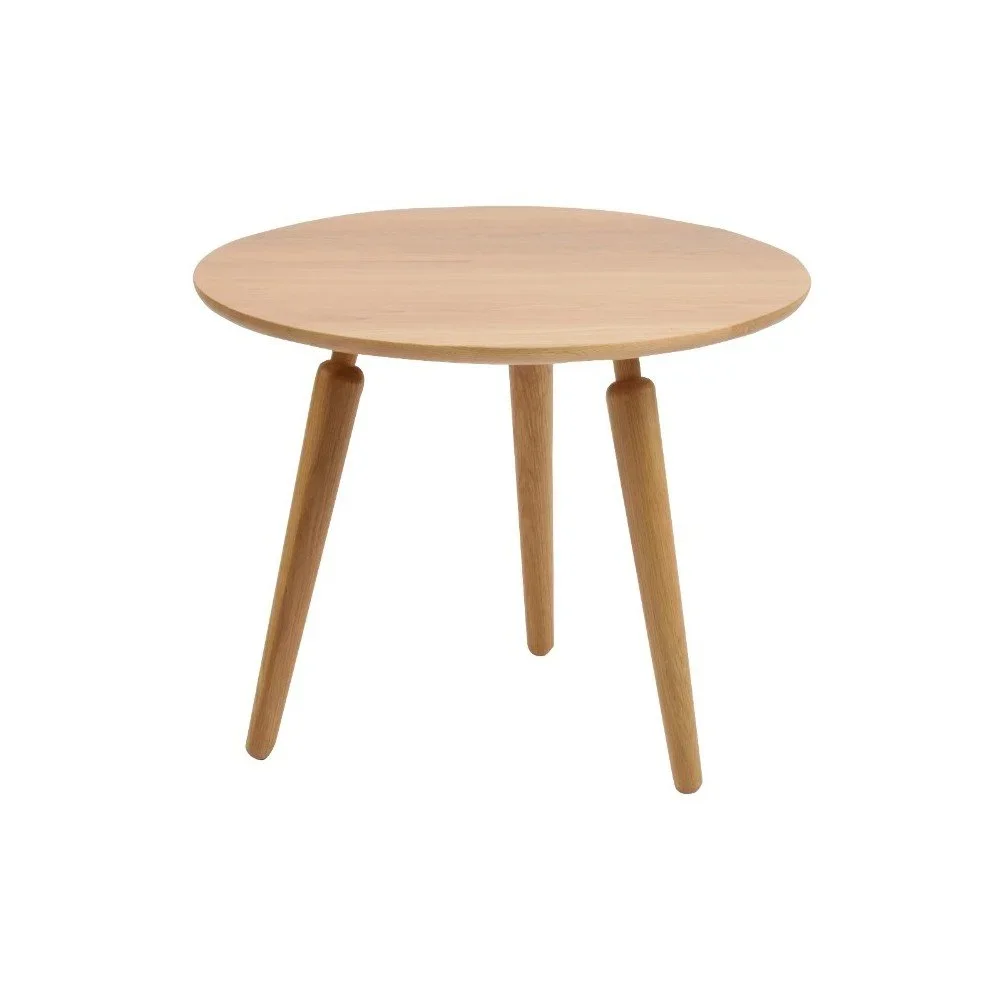 Přírodní konferenční stolek z dubového dřeva Folke Cappuccino, výška 50 cm x ∅ 60 cm v:1099690